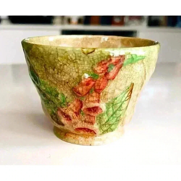 Vintage Art Deco Carlton Ware Green Foxglove Sugar Bowl In Australian Design - Picture 1 of 6